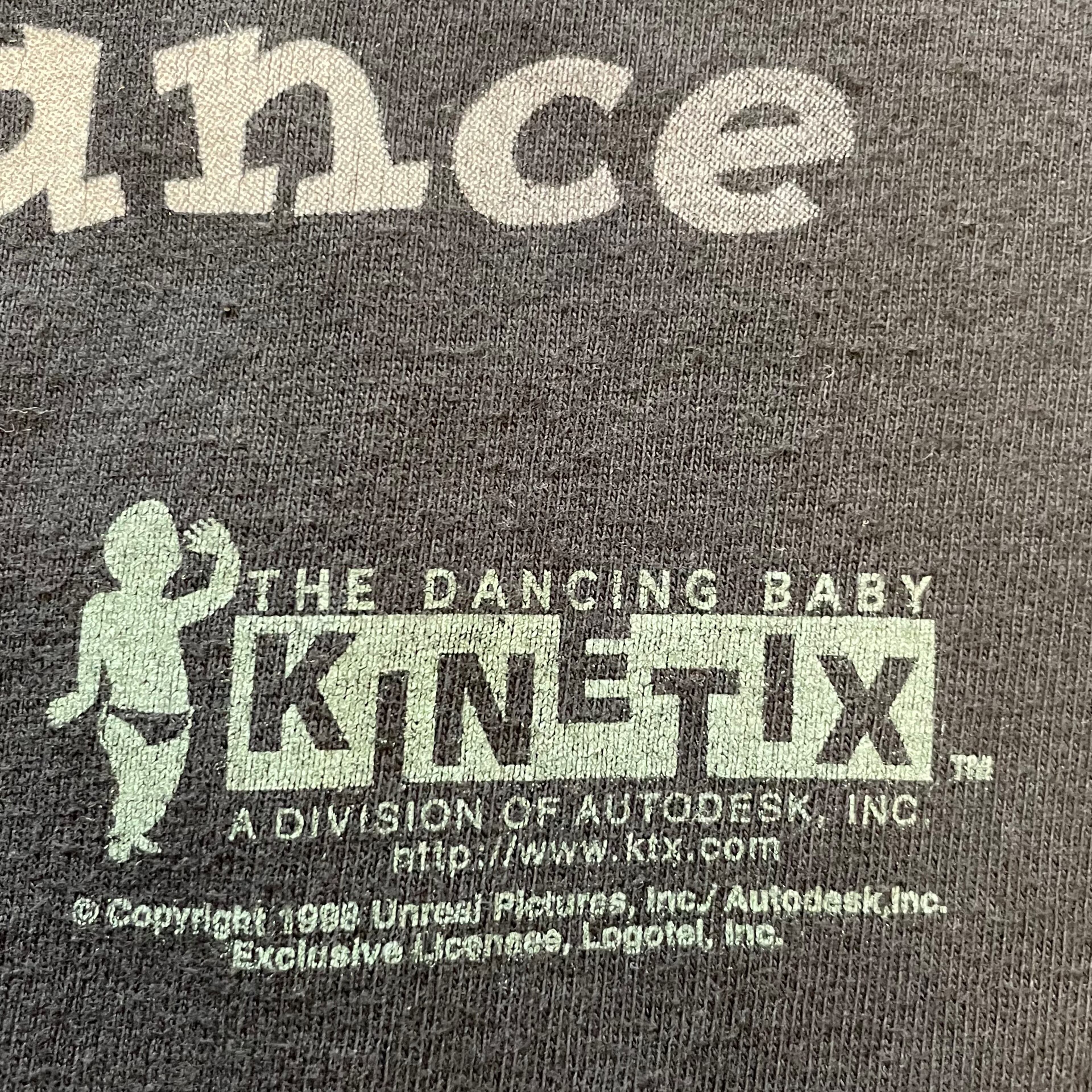 1990's vintage DANCING BABY printed t-shirt black color | coysclothing