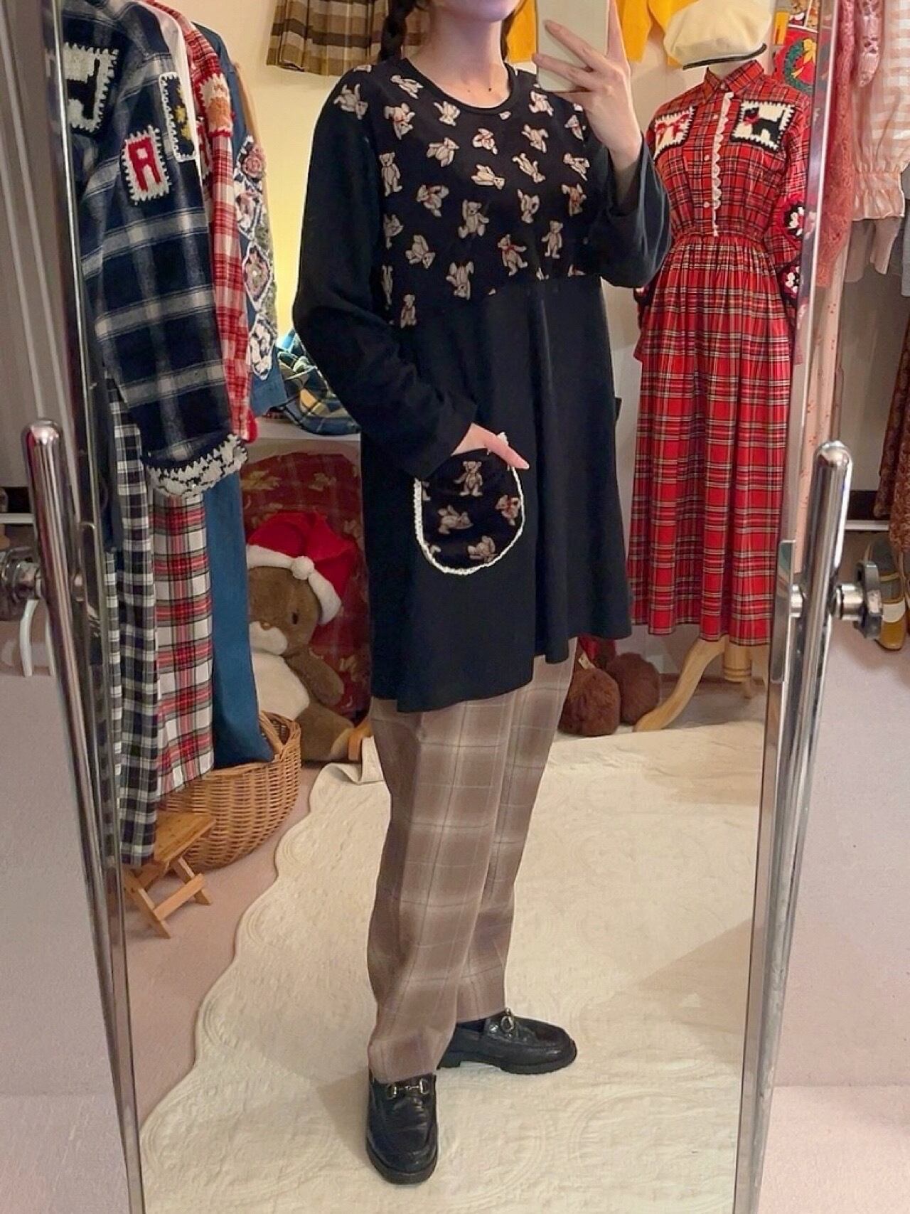 velours bear lale pocket tunic