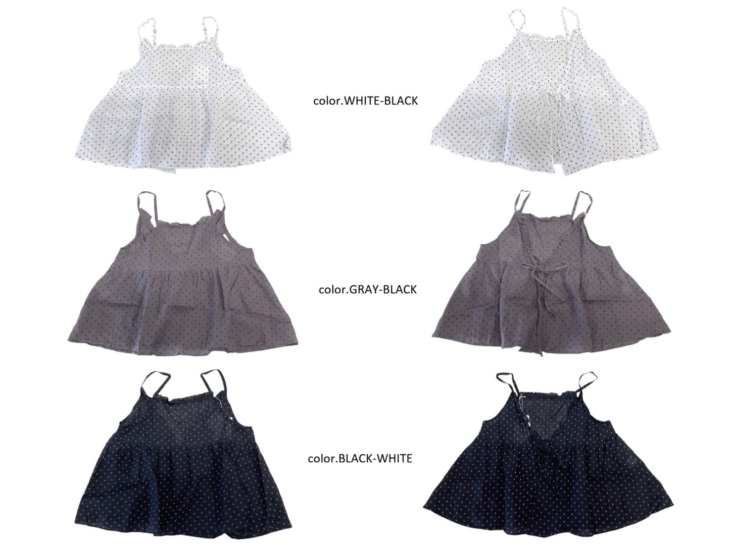 専用出品　Gauze# 　リネンスモールドットキャミソール Gauze#】スモールドットキャミソール / G1168 | syozikiya online shop