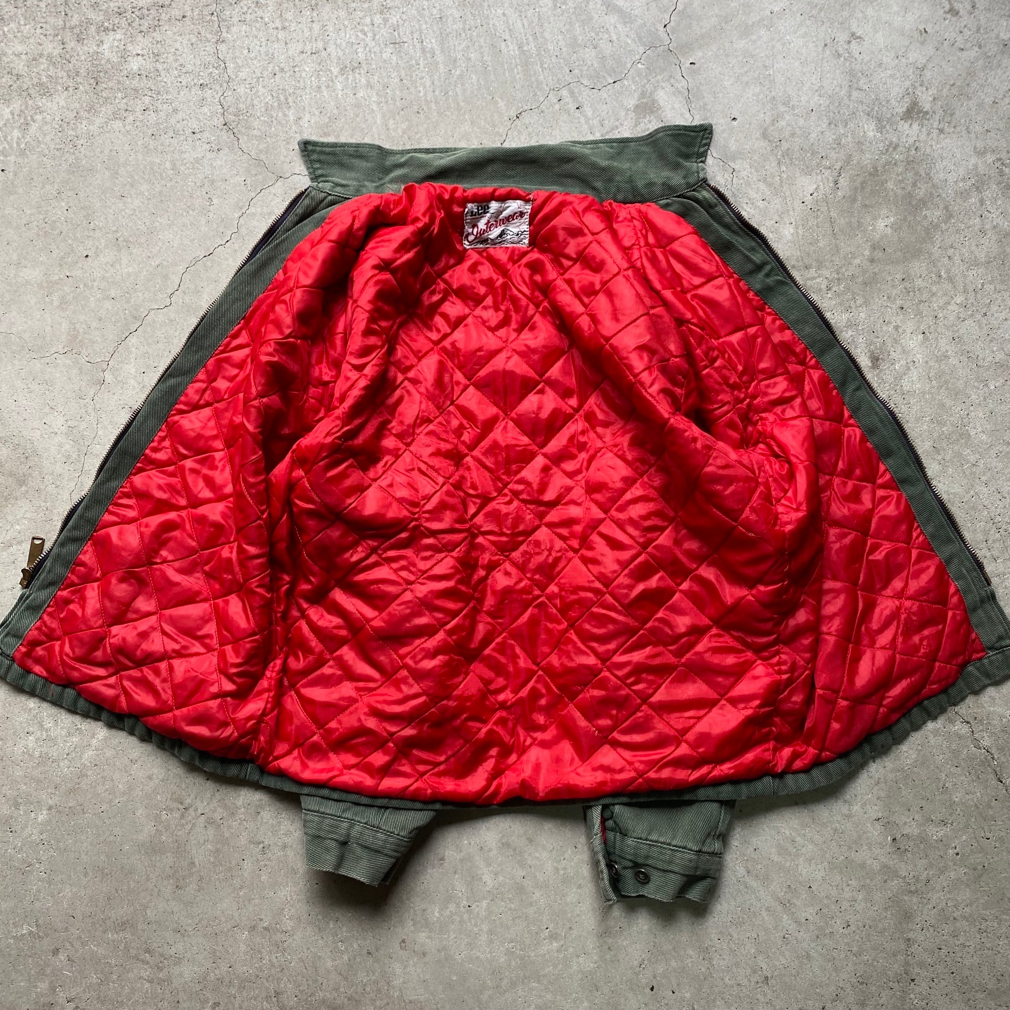 Lee デニムワークジャケット 赤キルティング裏地 70's Lee デニムジャケット 裏地赤キルティング TALONZIP /141 | 古着