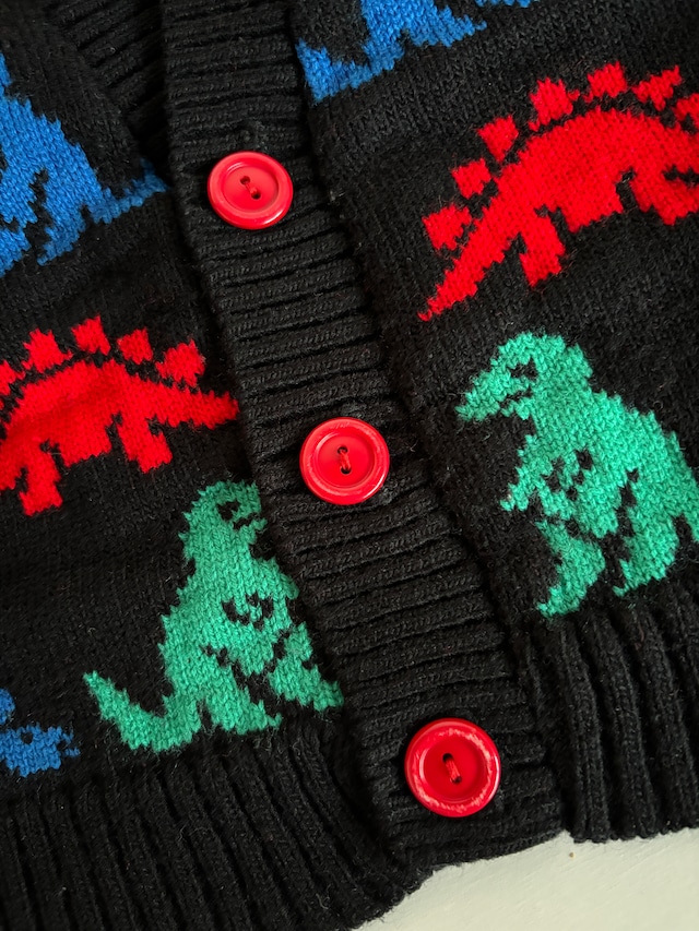 【3T相当・vintage】ダイナソーカーディガン