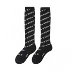 Diagonal logo repeat Knee socks [サイズ: F (AGCUWSC06BKF)] [カラー: BLACK]