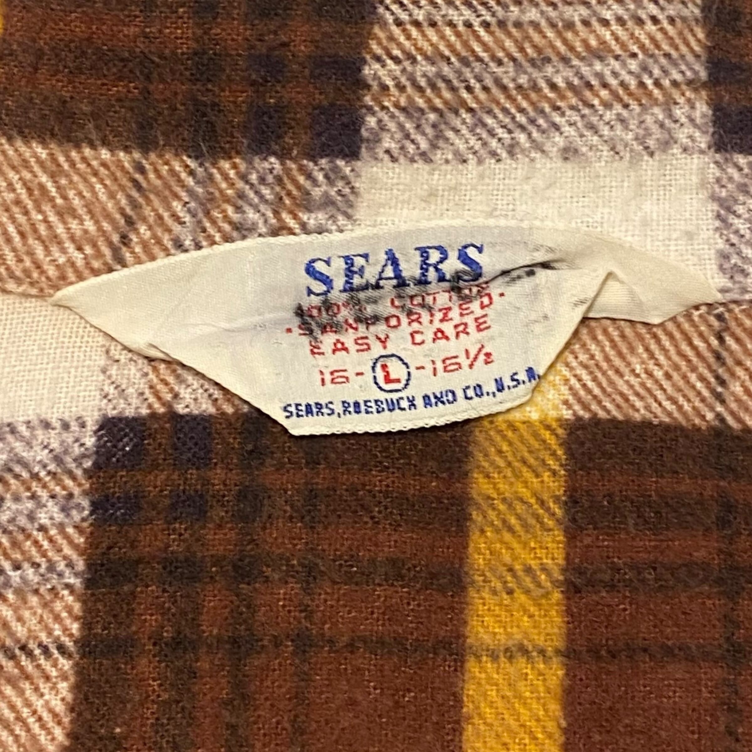 SEARS 、50〜60年代プリントネルシャツ、古着、ヴィンテージ 【公式通販】