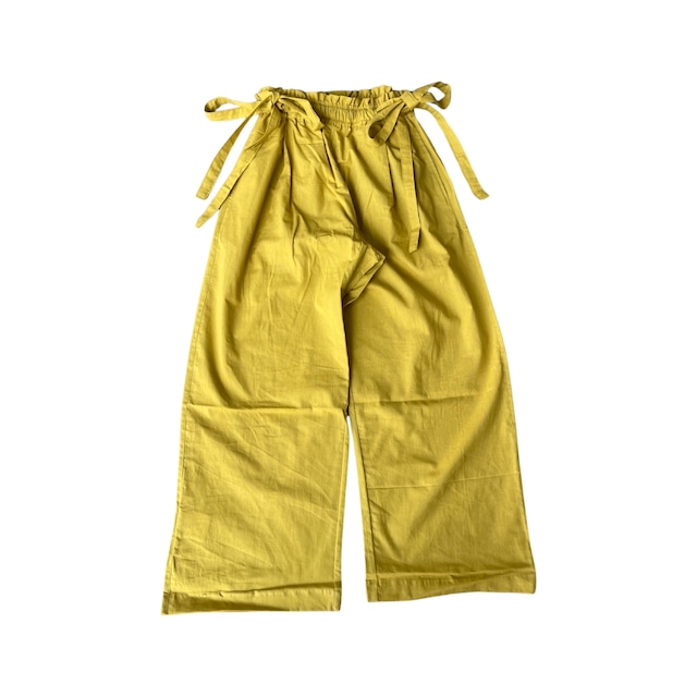 saruche Muji Indian cotton Long ribbon Trouser コットンパンツ Yellow