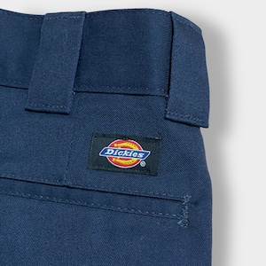 Dickies ワークパンツ スリム ストレート Slim Straight ローライズ ディッキーズ ネイビー メキシコ製 W30 US古着