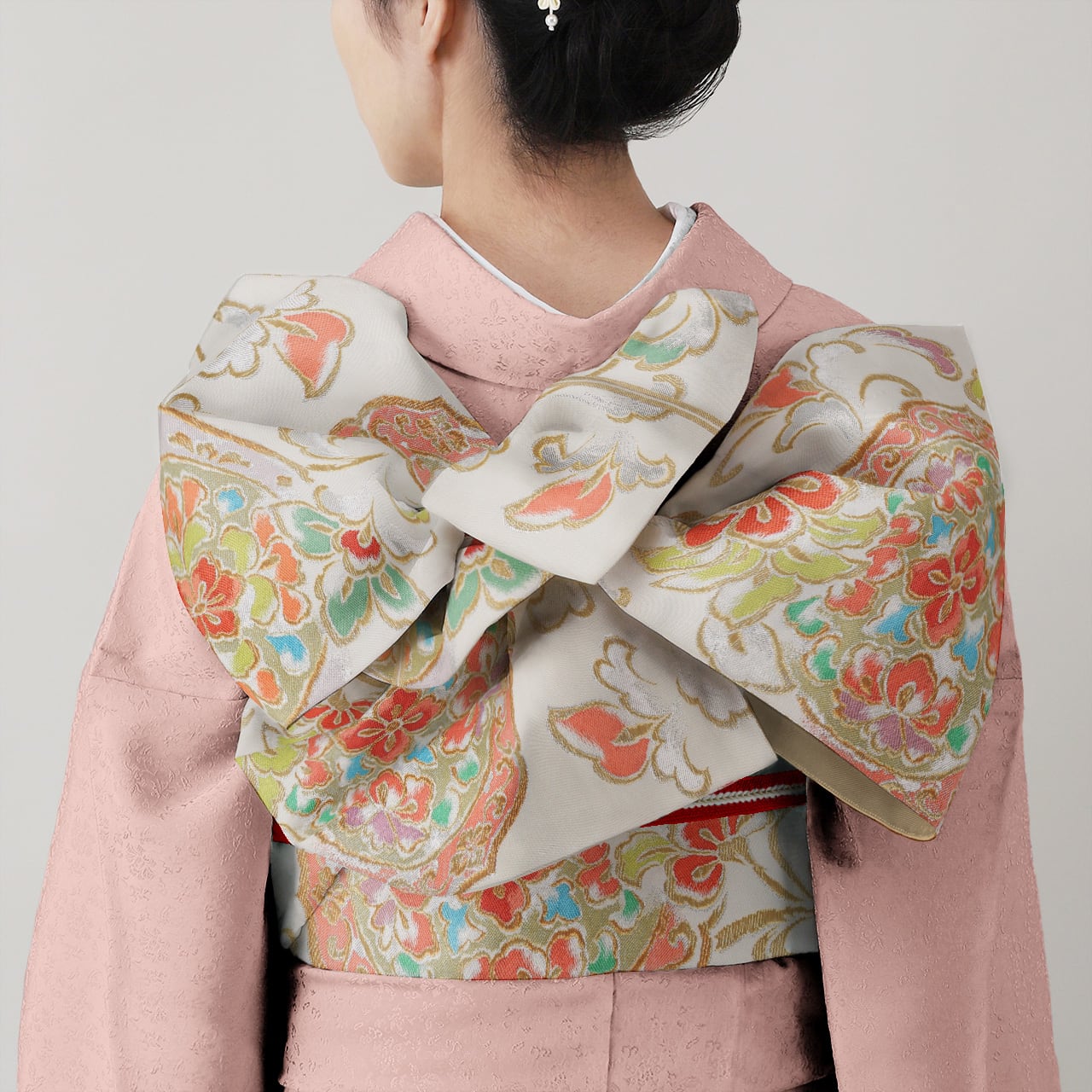 振袖用 袋帯 唐草鏡文 (白銀) | 川島織物 和装公式オンラインショップ 