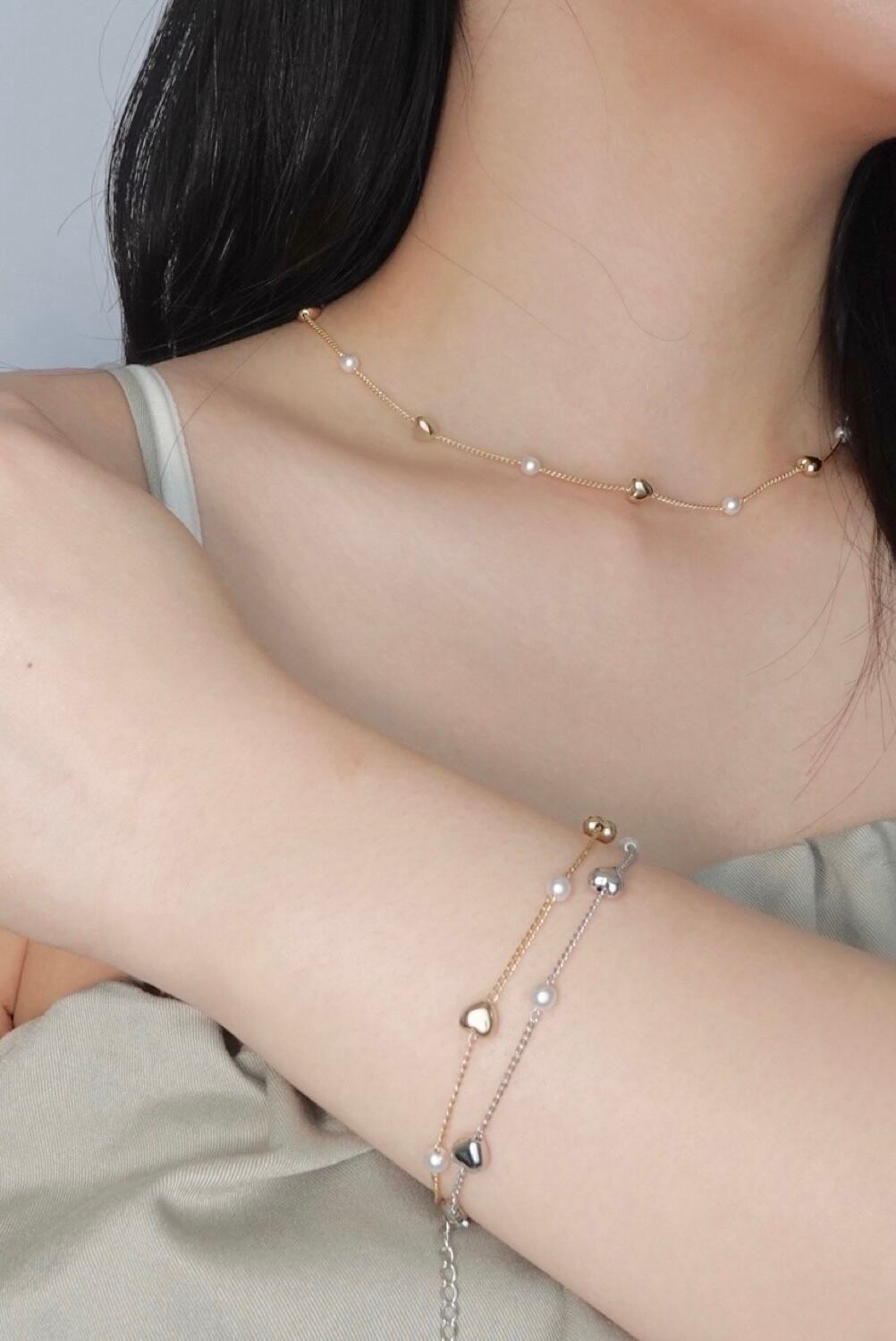 Love pearl chain bracelet