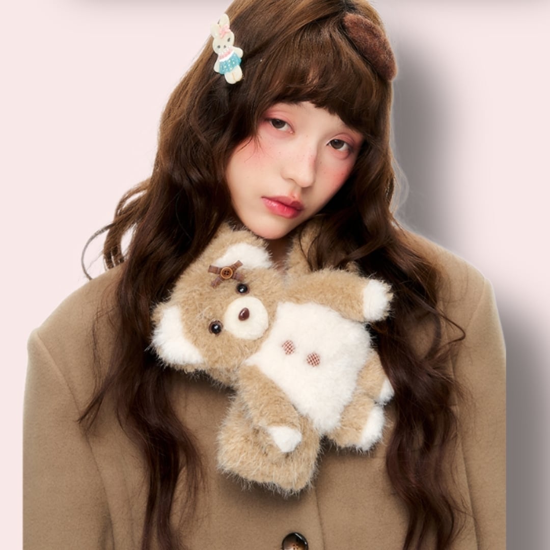 モカベアもこもこマフラー ♥A004
