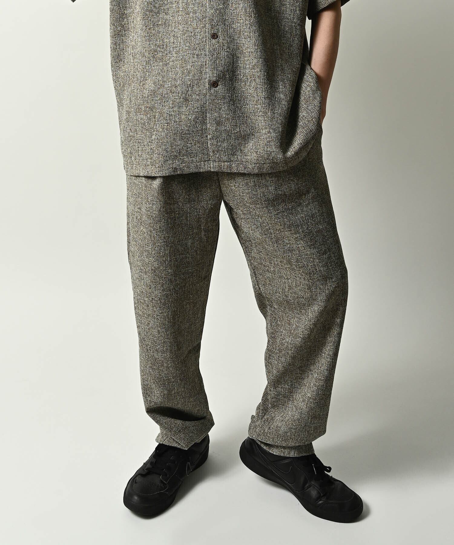 ATELANE Summer tweed tapered pants (BRN) 26A-18060