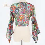 ベリーダンス 衣装 チョリ ブラック系 ガラムガラム トップス カラフル Garam garam 黒 白 黄 青 緑 紫 レッスン 練習 軽い 華やか かわいい 羽織り リボン 総柄 柄 ダンス衣装 ホワイト系 グリーン系 レッド系 パープル系 イエロー系