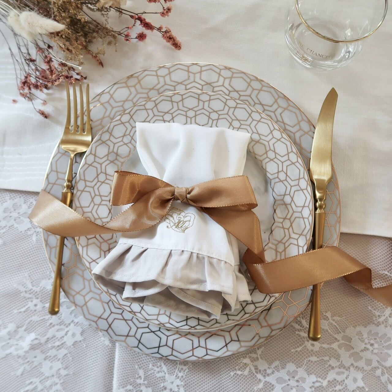 Marble goldpattern dish / 大理石 ゴールド柄 皿 21.5cm | BONNE CHANCE