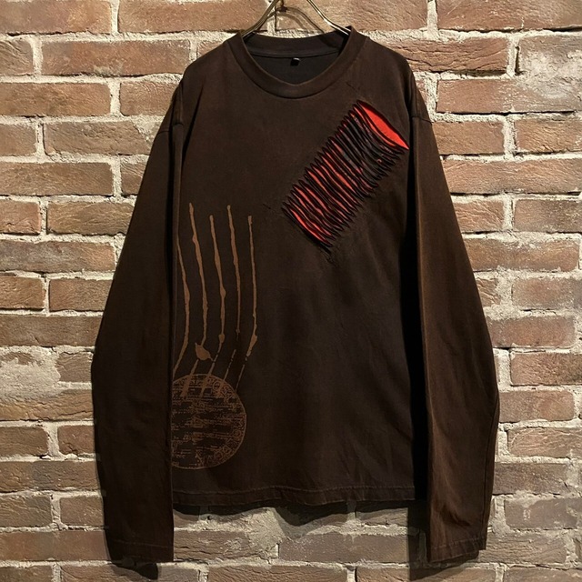 【Caka act3】Damage Fake Layered Design Loose L/S T-Shirt