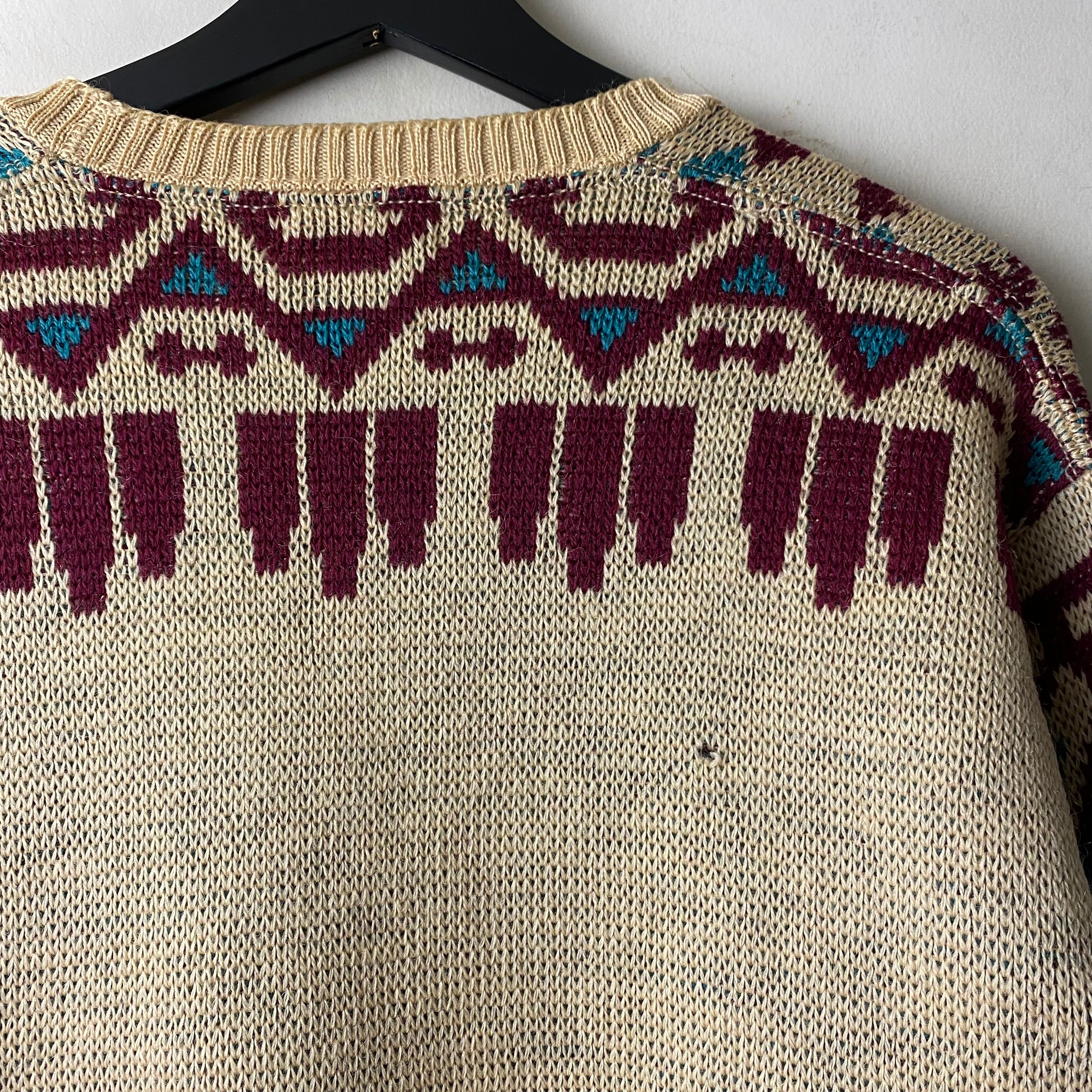 vintage 1940's JANTZEN jacquard sweater “Aztec” | NOIR ONLINE