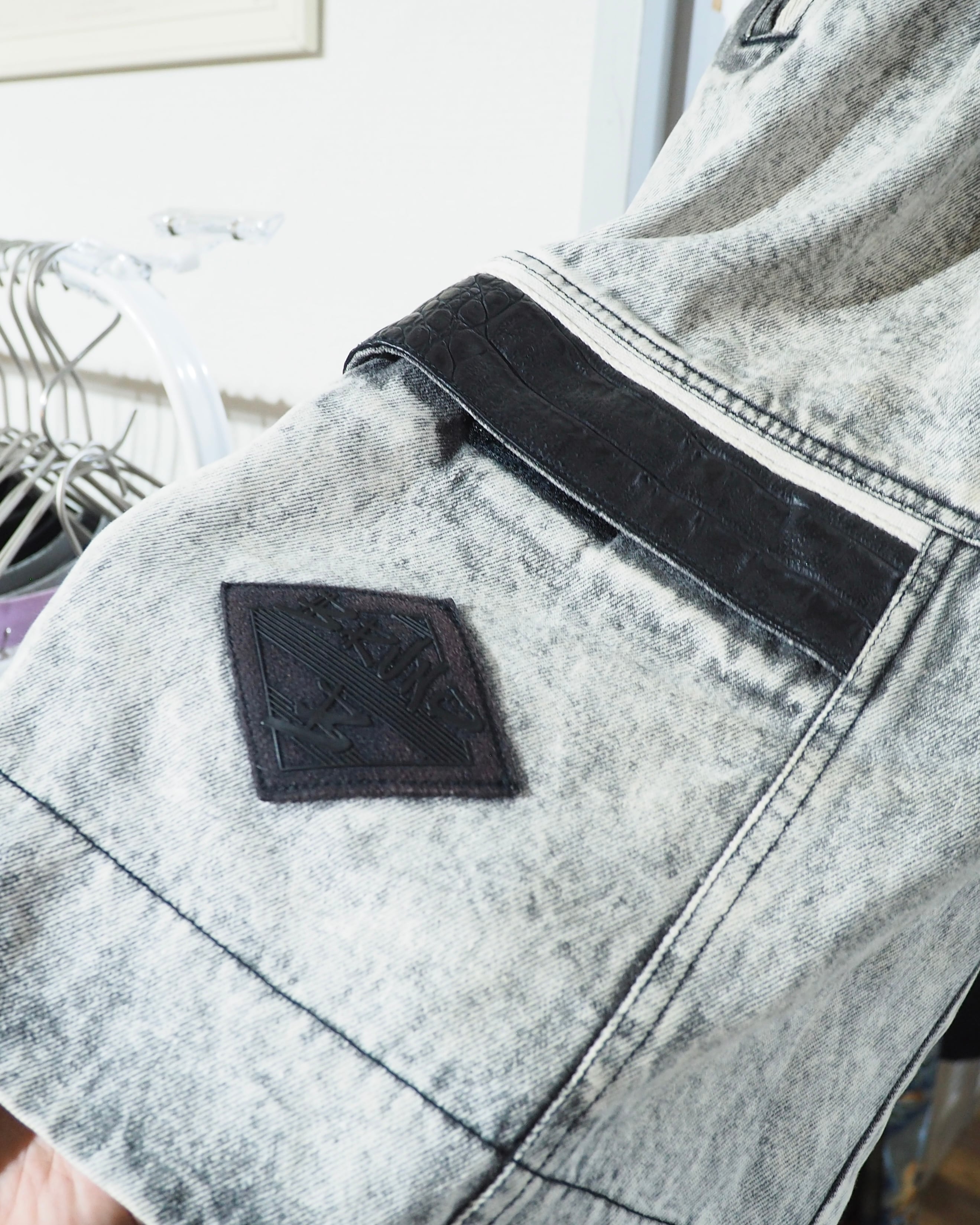 1990 - 00s " Bruno " Beautiful White Chemical Wash vintage Baggy shorts Pants
