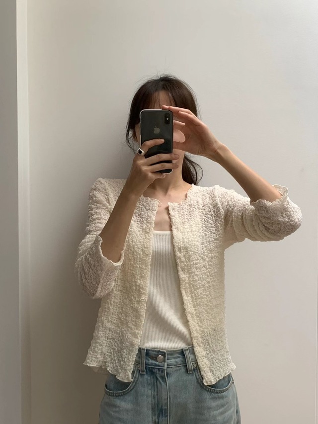 (OUNCE) cloud wrinkle cardigan / 3color
