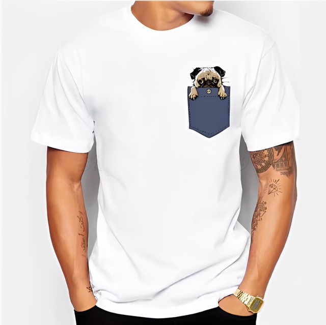 T-shirt　-pug's pocket-   　　t77