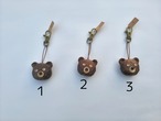 手彫りクマのキーホルダー　