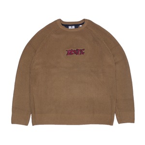 POETIC COLLECTIVE GRAFF KNITTED CREWNECK BROWN サイズL
