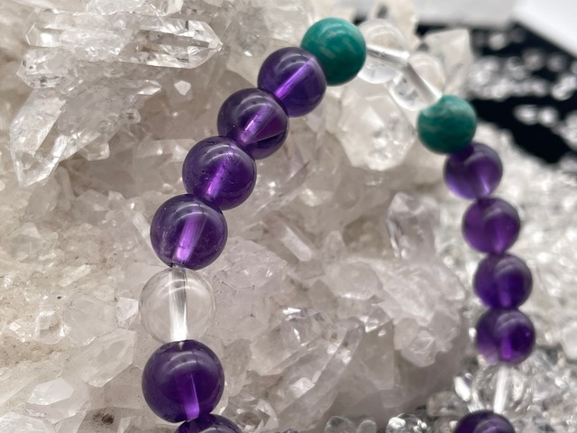 スタンダードブレスレット（アマゾナイト・アメジスト・水晶）