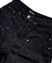 レタリングコットンハーフパンツ (BLACK) CQ-47090