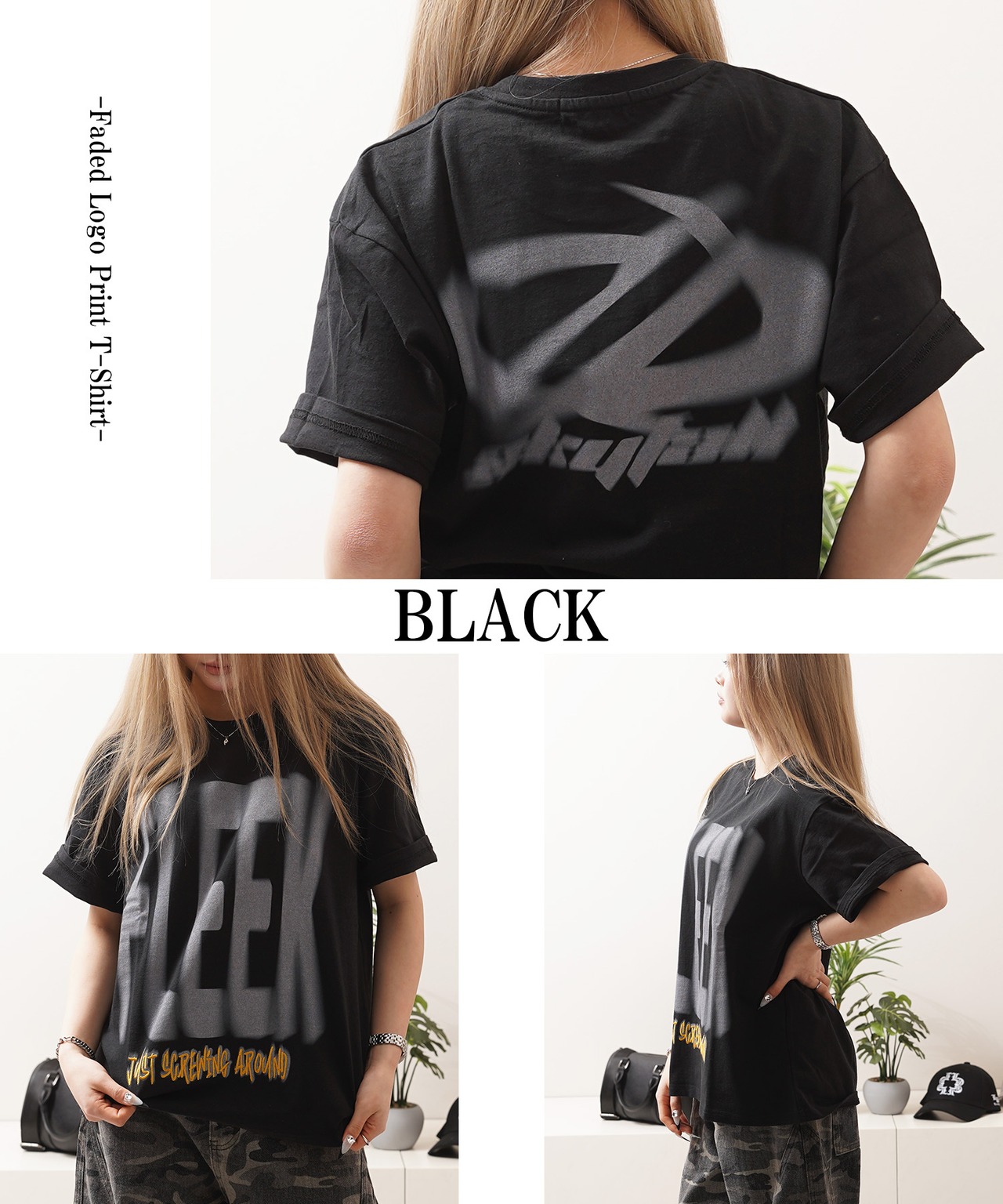 ◆ぼかしロゴプリント S/S Tee◆ng-95226