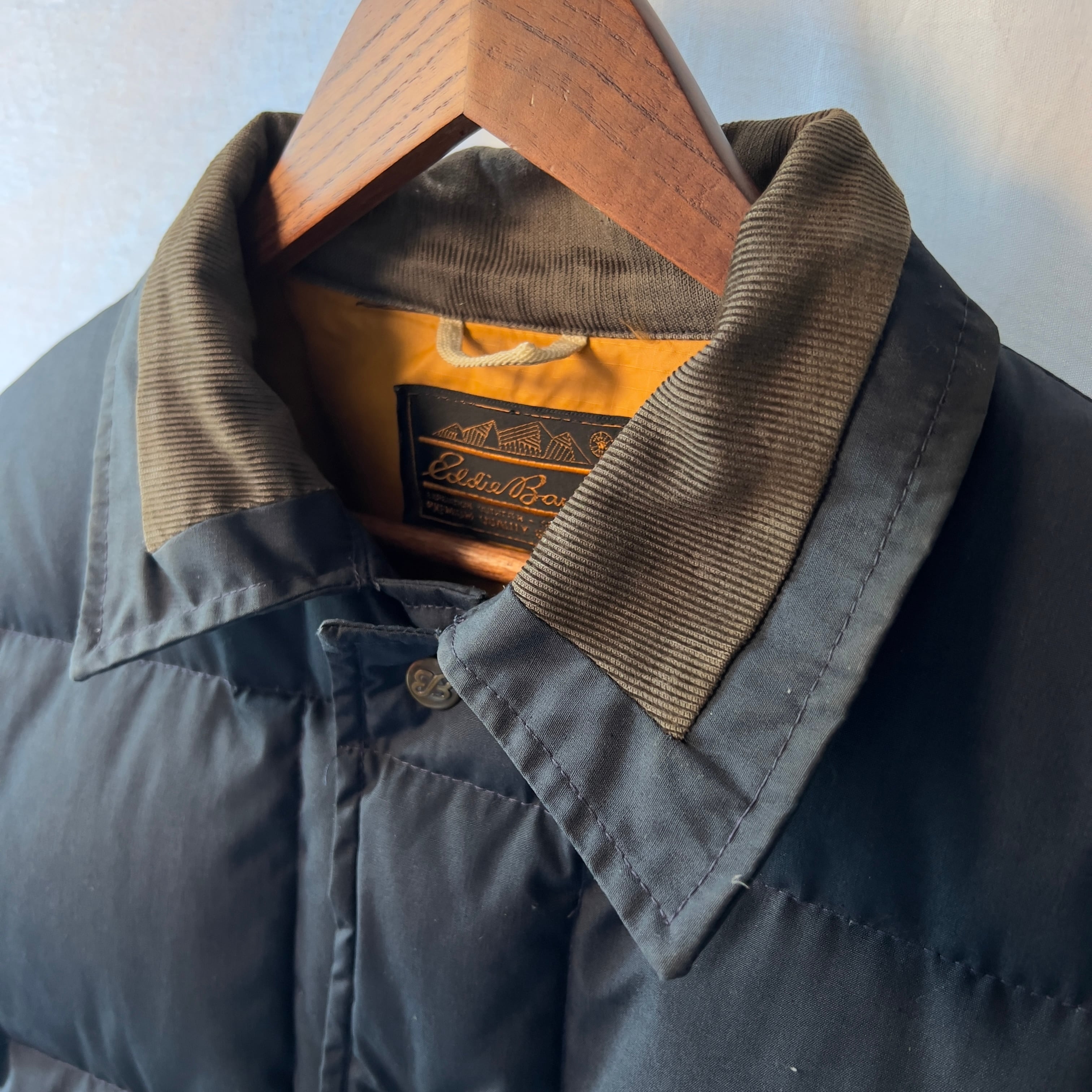 70s 黒タグ前期 eddie bauer premium quality goose down navy