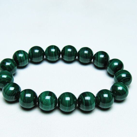 マラカイト ブレスレット 13mm 一点物 おまかせ便 111-40463