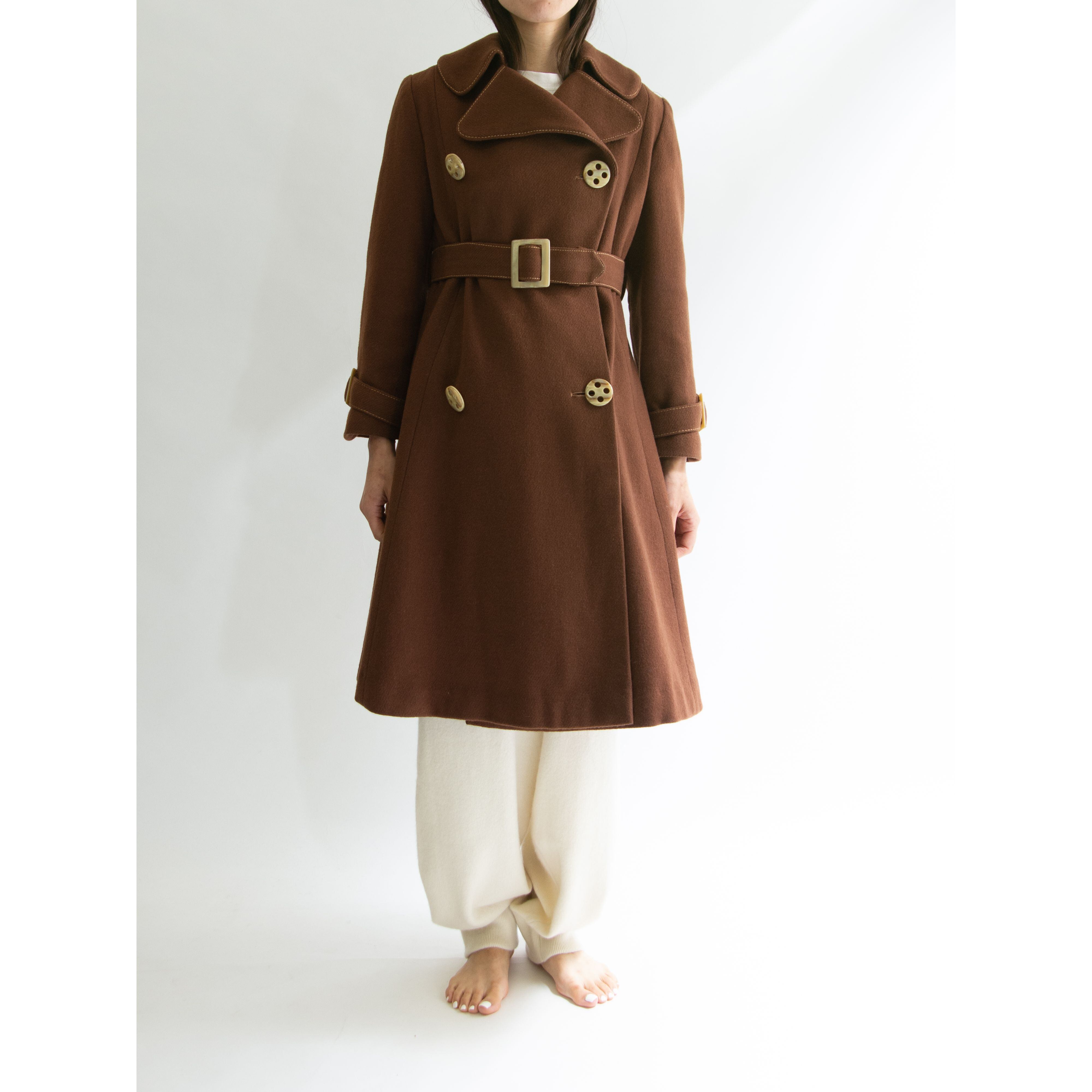 【Emily Jane】Made in England belted wool coat(英国製 ベルテッドウールコート )11b