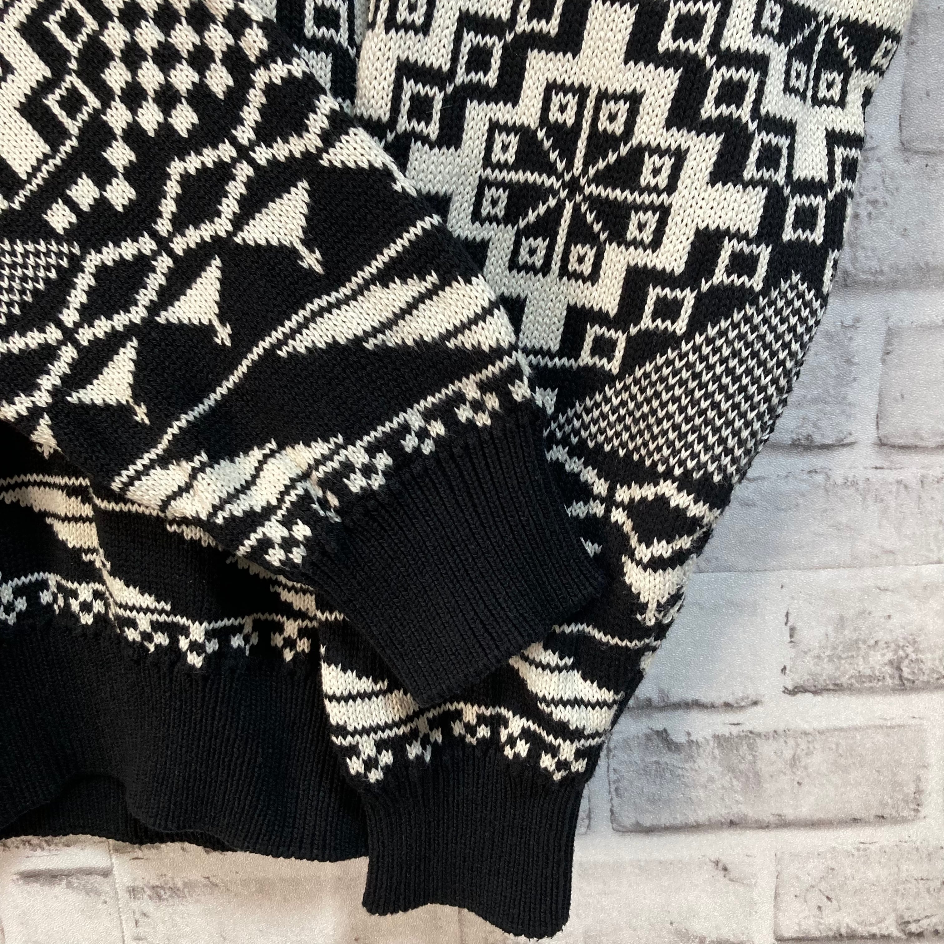 TOSANI】Design Knit L Made in CANADA 90s カナダ製 アート調