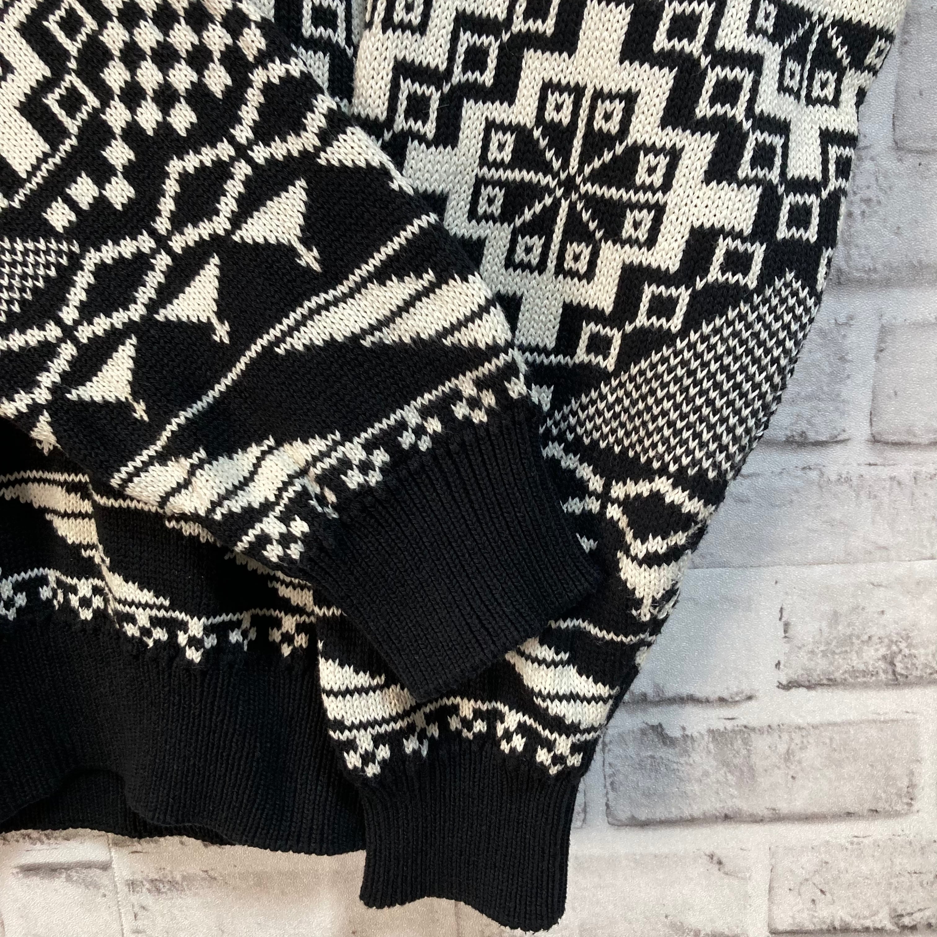 TOSANI】Design Knit L Made in CANADA 90s カナダ製 アート調 