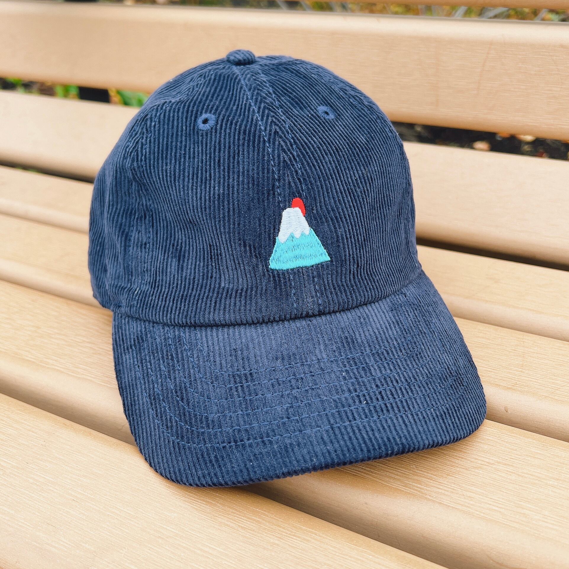 【コーデュロイキャップ】「あめだまとふじさん」ネイビー