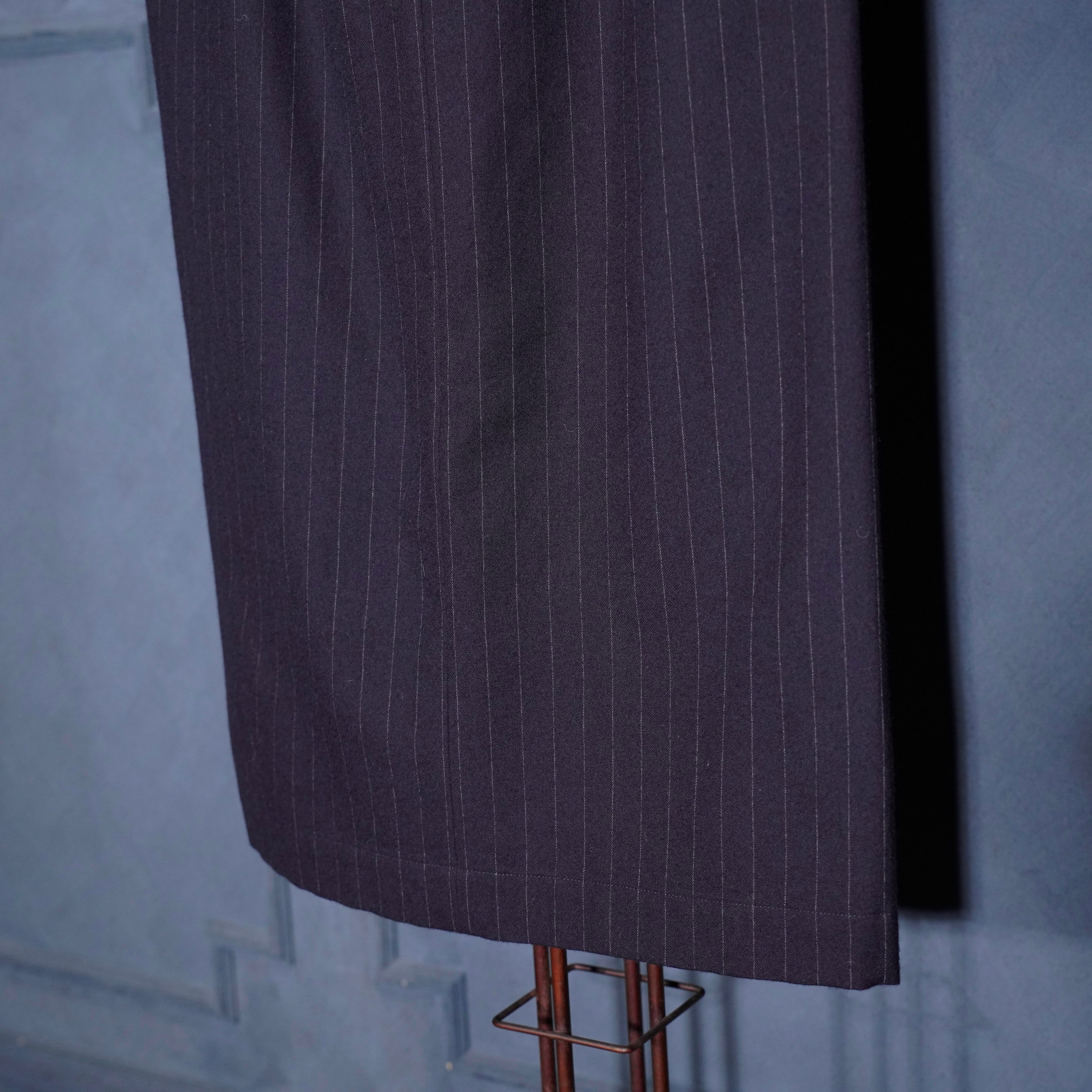 Y's YOHJIYAMAMOTO STRIPE PATTERNED WOOL LONG SKIRT/ワイズヨウジ