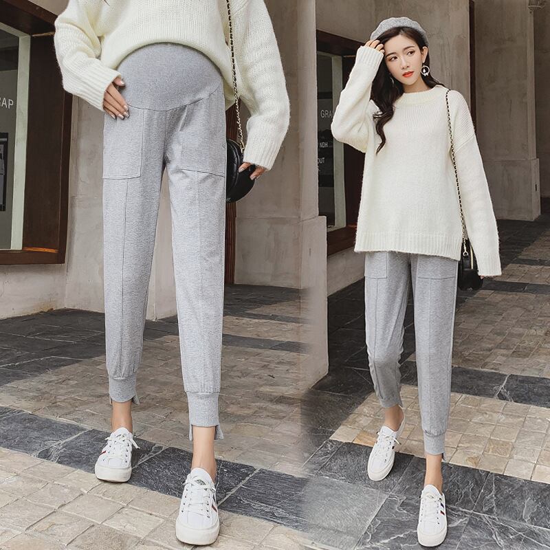 【新作】【送料無料】 マタニティウェア2020秋冬新作ニットステッチルーズカジュアルスポーツパンツ オータム 秋物 ウィンター 冬物 expec234153463079