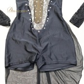 ジャズダンス 衣装 チャコット Chacott 日本製 ワンピース ドレス レオタード ブラック系 グレイ系 黒 シルバー レース ダンス パーティ 発表会 フィギュア 舞台 おしゃれ ダンス衣装 レディース イベント用 ステージ衣装 ダンスイベント