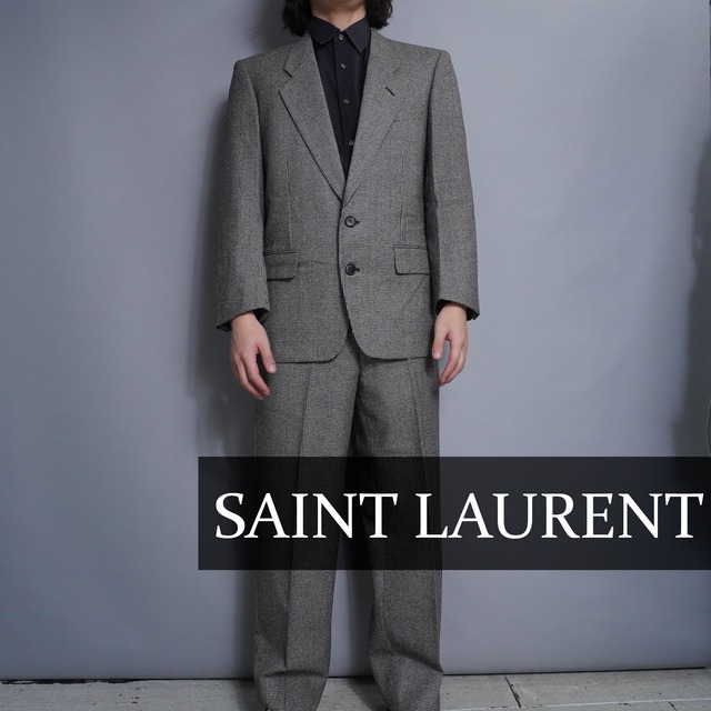 YVES SAINT LAURENT】イヴサンローラン 千鳥柄 シングルセットアップ 