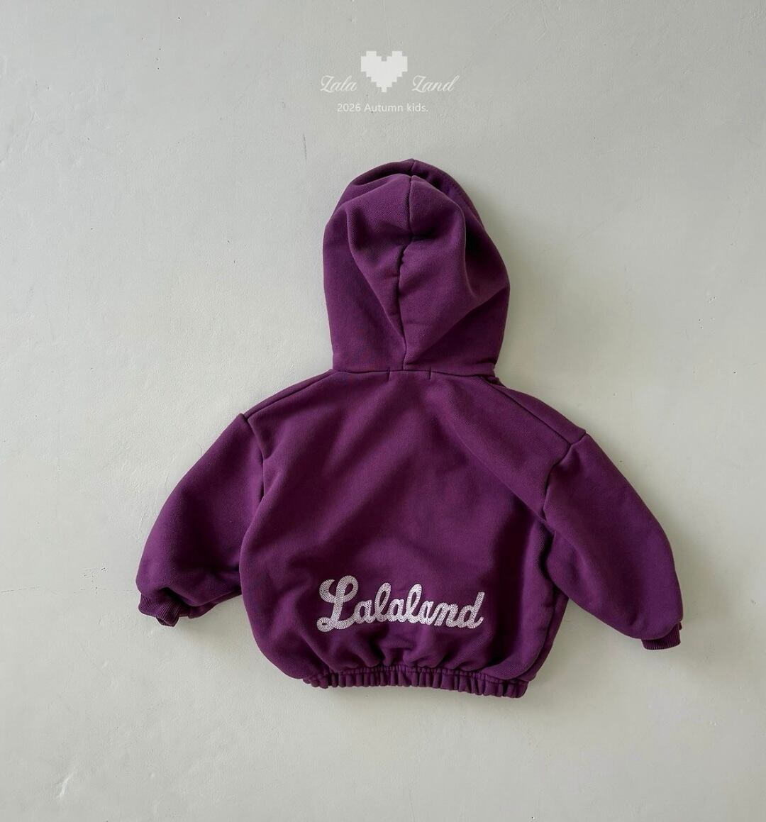 送料無料【予約】/ kids ビンツフードジップアップ /lalaland