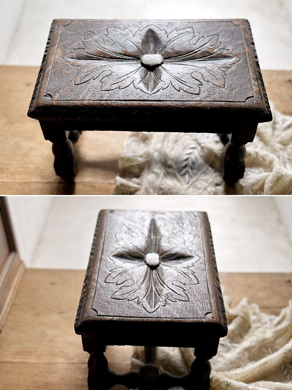 焦茶の木製ステップ台 踏み台 | Brocante de La Cocotte （フランス