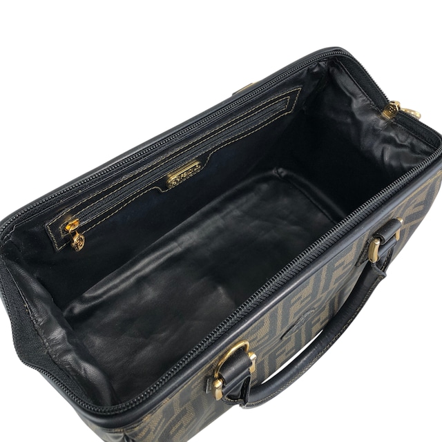 FENDI フェンディ ズッカ ショルダーバッグ ブラック FFロゴ PVC ミニボストン 2way vintage ヴィンテージ オールド ec36sk