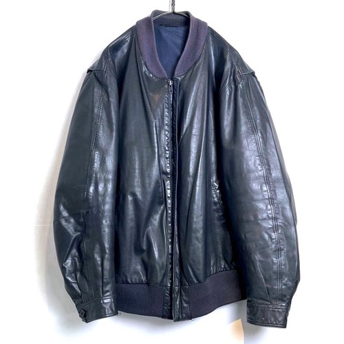 Vintage MA-1 style leather jacket [1980s-] Vintage Leather Jacket