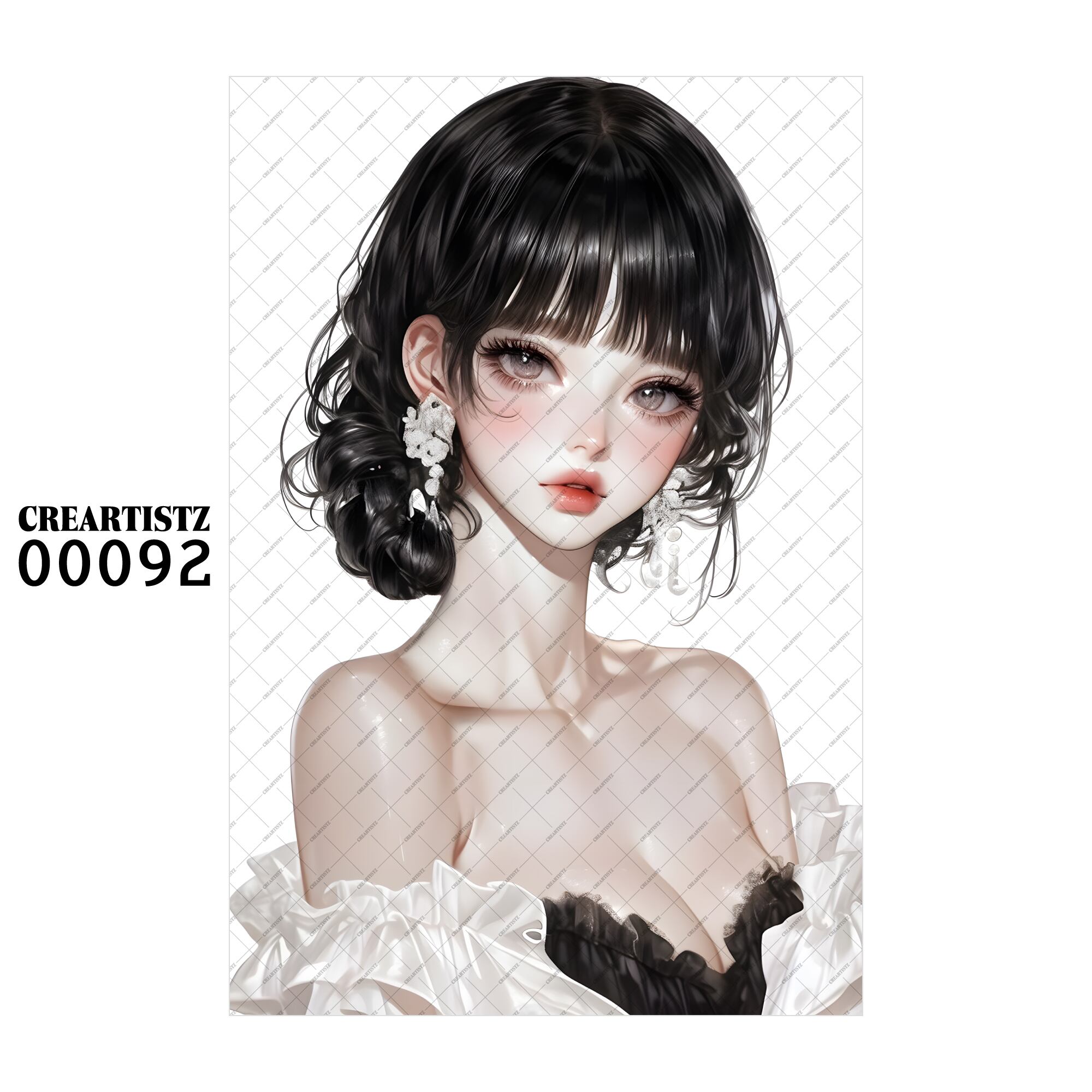 00092 ガール キュート オリジナル ペーパー/ステッカー 4枚セット CREARTISTZ