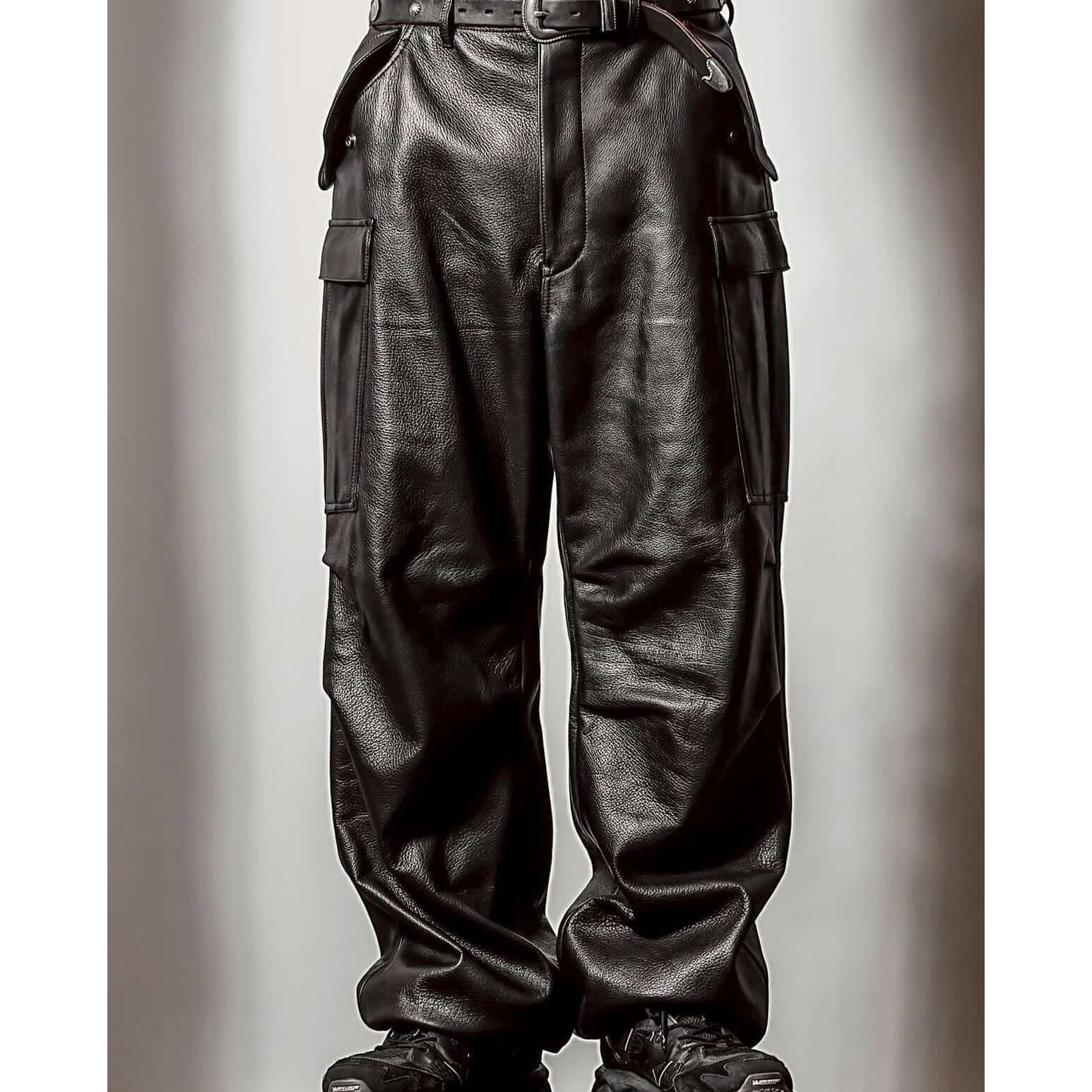 2026SS MOSSIR Panther モシール パンサー レザーカーゴパンツ（Black