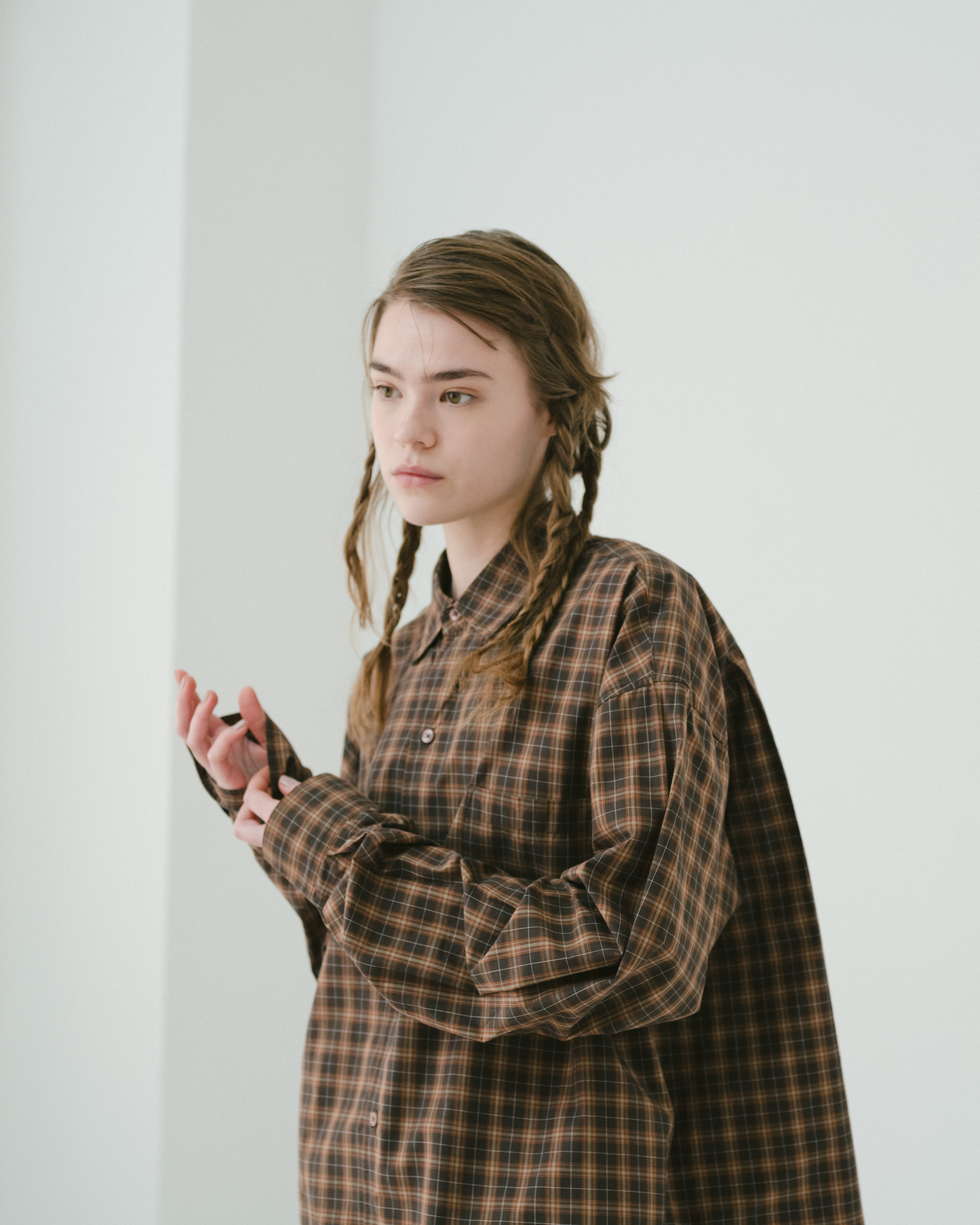Regular collar shirt（BROWN CHECK） | TTTMSW