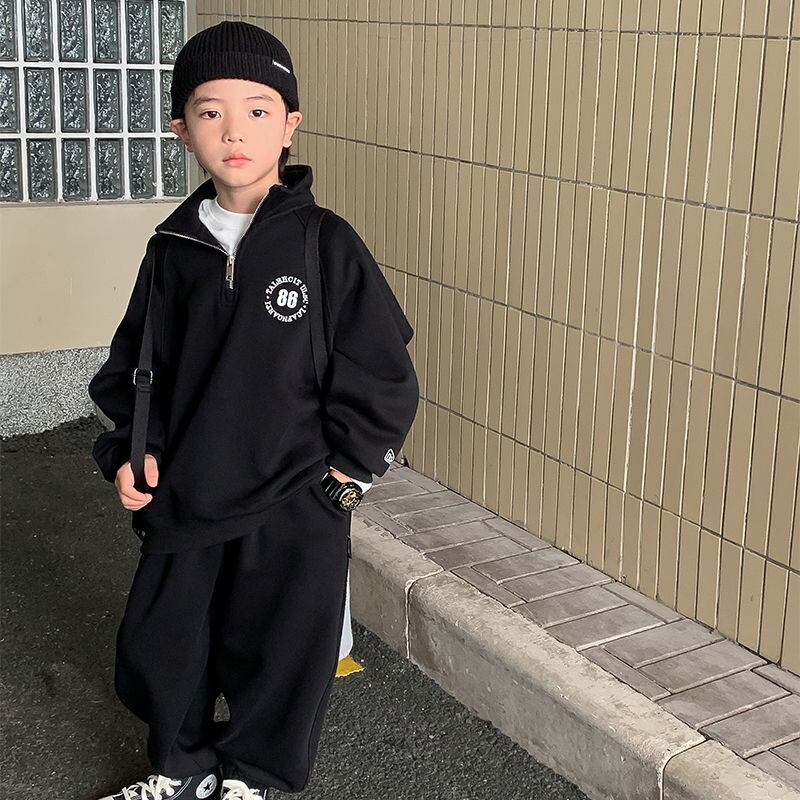 Saturday 100-160cm キッズセットアップ 裏起毛トレーナー上下セット