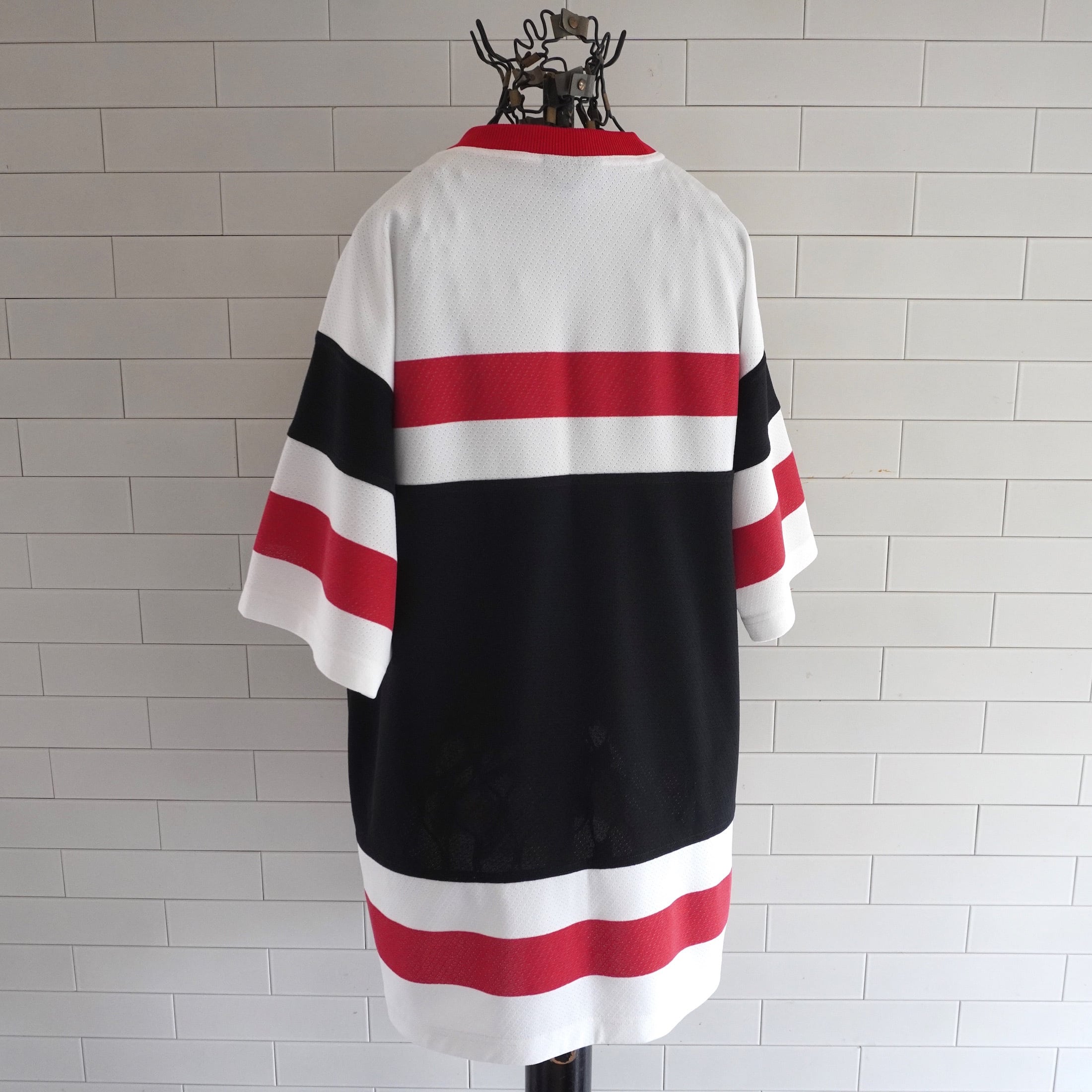 1980's〜90's [adidas] トレフォイルロゴ メッシュTシャツ ホワイト