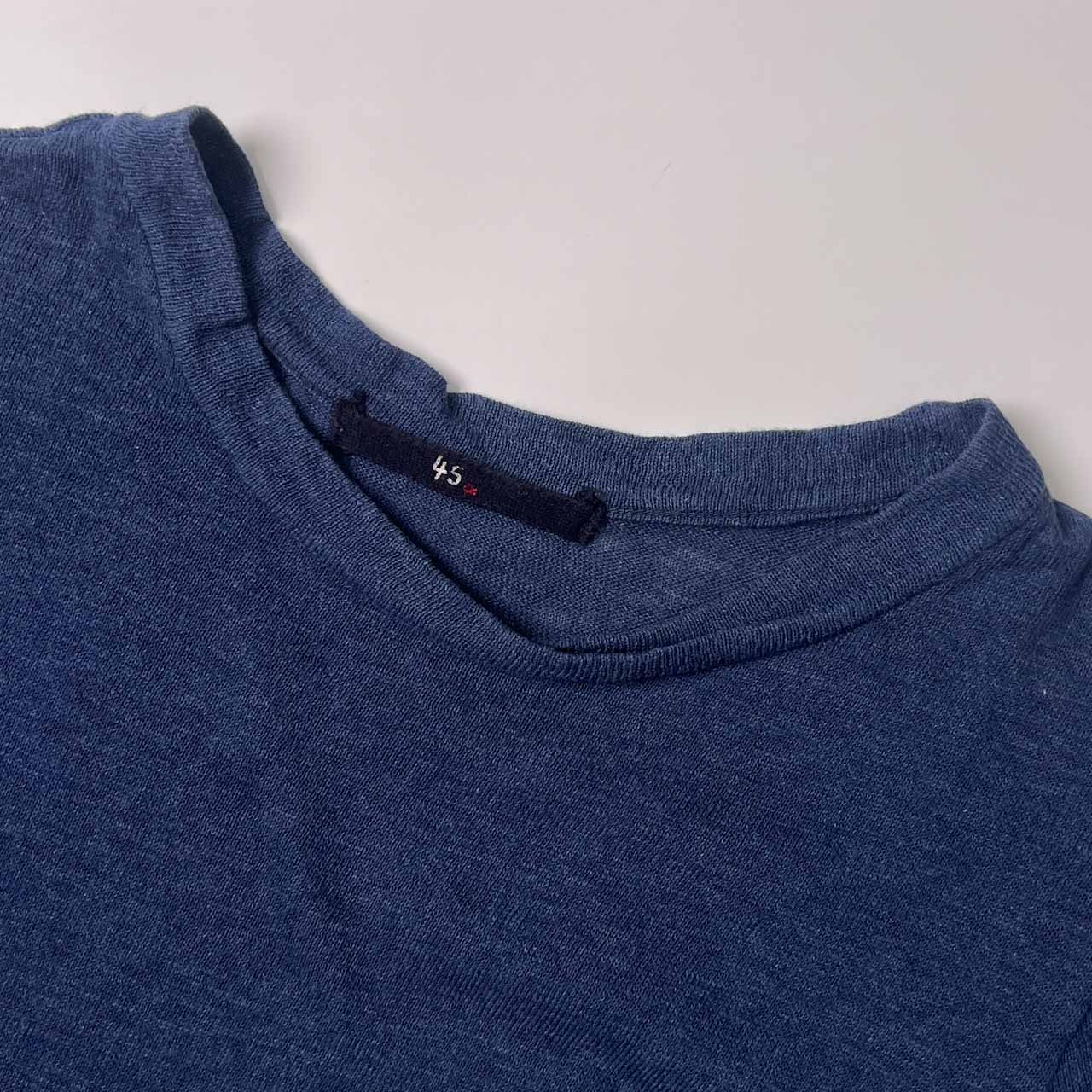 45R 45rpm フォーティファイブアールピーエム 半袖 コットン ニット セーター 2/ネイビー レディース