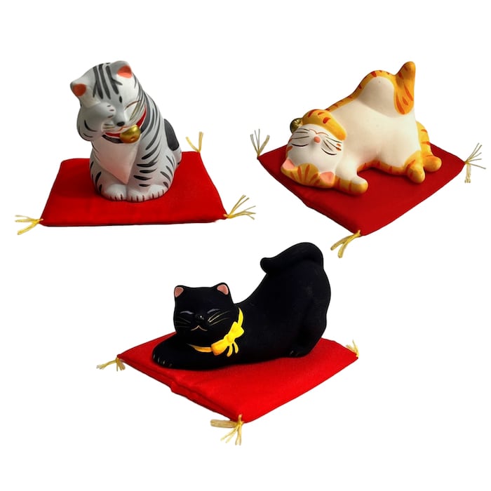 ねこの置物 猫 ネコ クロ トラ アメショ 置物 和雑貨 インテリア