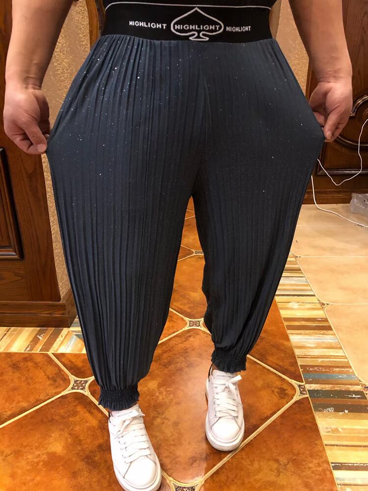 パンツ ハイウェストサマースプリングスタイルプリーツカジュアル 大きめサイズ 春物 夏物 ミックスインファッション7551835676