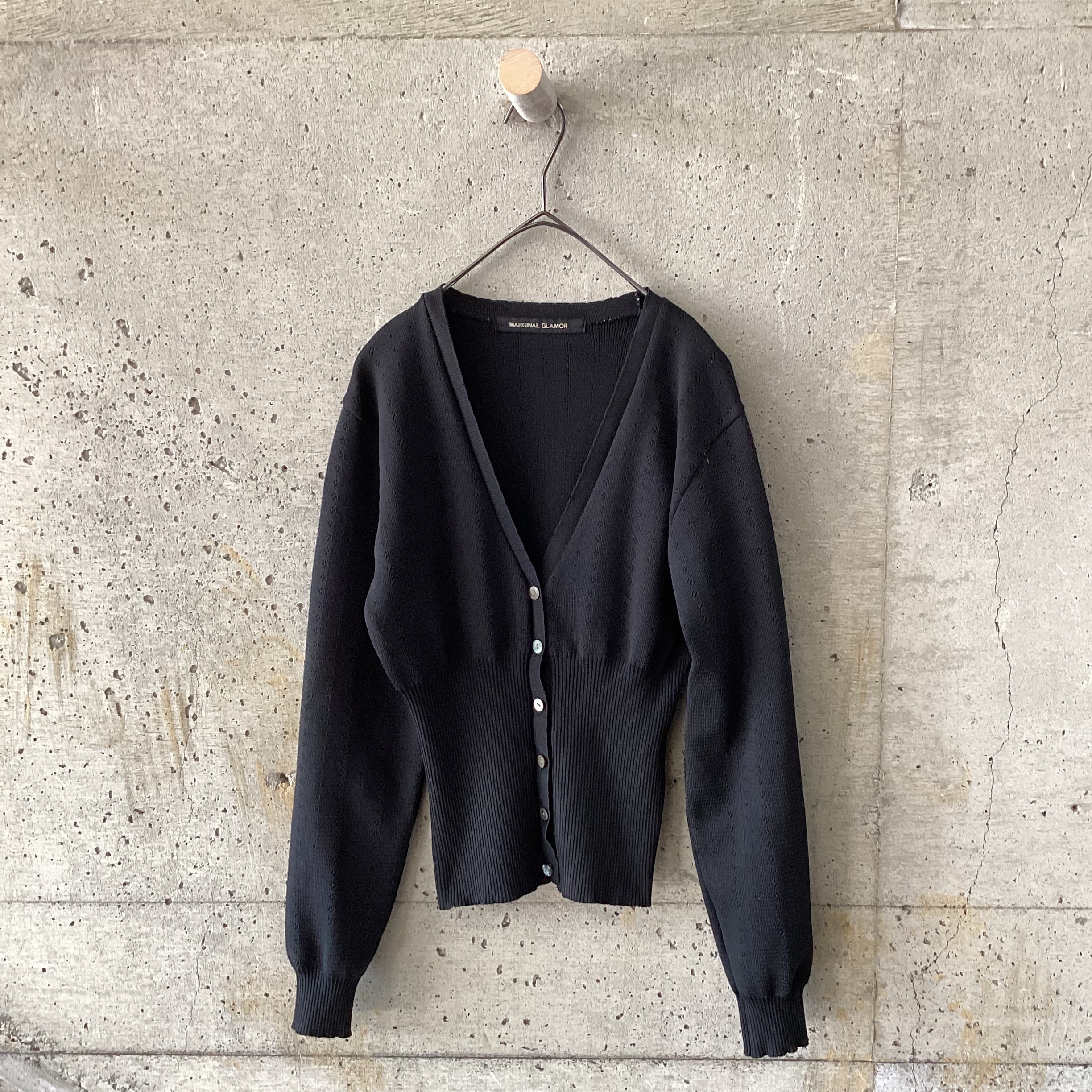 Black ribbed waist cardigan