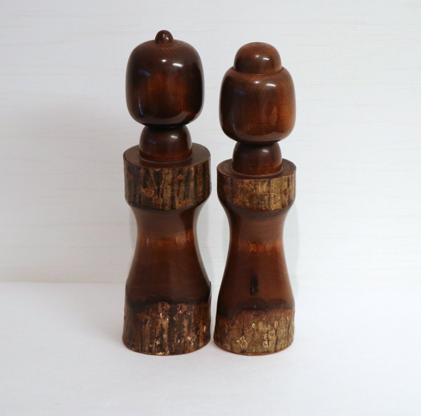 厳美渓雪やけこけし・岩手・高長木芸・2体セット・No.200813-15・梱包