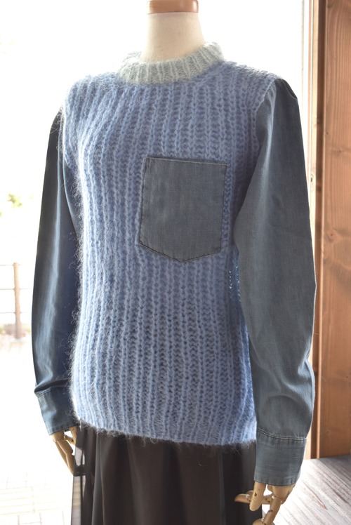 amitieri(アミティエリ) 24A/W denim mix プルオーバーニット
